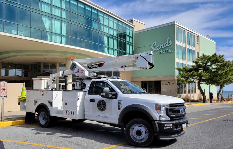 When Biden is in town, there are signs of his security all over Rehoboth Beach. Here’s a truck marked Secret Service sitting outside Atlantic Sands on Baltimore Avenue.